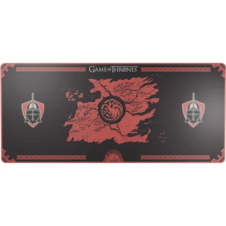 Lexip LEXIP X TSUME - GAME OF THRONES TARGARYEN XXL MOUSE PAD, mikrostrukturierte Oberfläche, waschbar, rutschfeste Latexbasis, 90 cm x 40 cm, schwarz