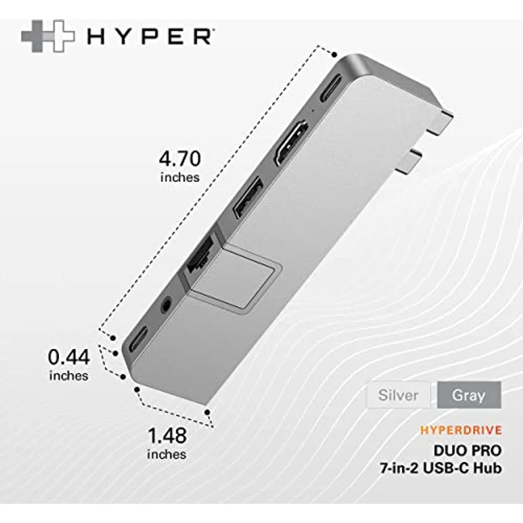 HyperDrive USB-C-Hub, Best Mac USB-C Dual-Hub-Adapter für MacBook Pro13 15 16 Zoll & MacBook Air, 7in2: Typ-C 100W PD, USBC 40 Gbit/s Daten, 4K HDMI, microSD/SD-Kartenleser, 2 x USB 3.1 – Bild 4
