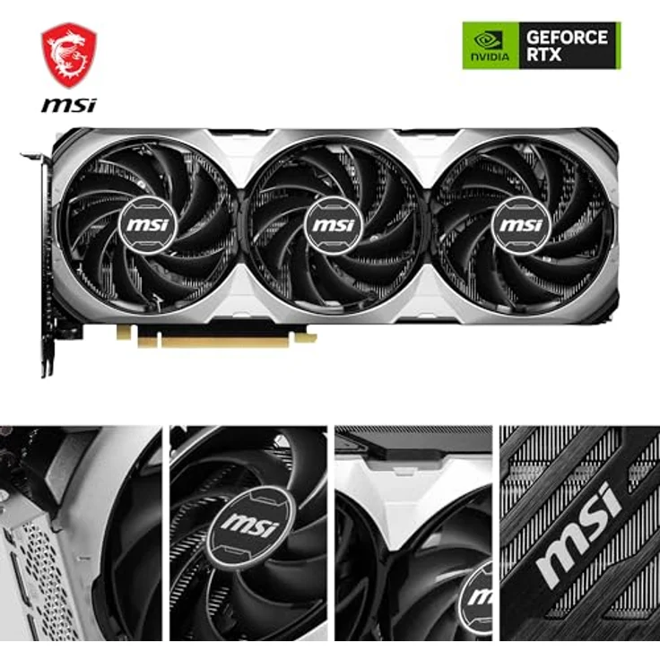 MSI GeForce RTX 4070 Ventus 3X 12G OC Grafikkarte - RTX 4070 GPU, 12GB GDDR6X (21Gbits/192 Bit), PCIe 4.0-2 x TORX Fan 4.0 - HDMI 2.1a, DisplayPort 1.4a – Bild 2