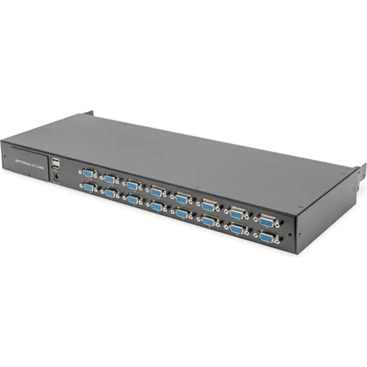 Digitus 19" HD TFT KVM-Konsole, 16-Port VGA KVM-Switch mit US-Tastatur, Schwarz – Bild 9