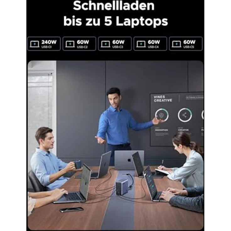 UGREEN Nexode 500W USB C Ladegerät 6-Port GaN Ladestation, PD 3.1 Desktop Charger für MacBook, iPad Pro/Air, iPhone 16-8 Serie, Galaxy S25-S22, universelle Kompatibilität, 240W Schnellladung – Bild 4