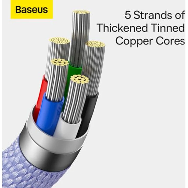 Baseus Crystal Shine, Lightning / USB-C Kabel 20W, 1,2m, schnelles Laden & Datenübertragung, Lavendel – Bild 4