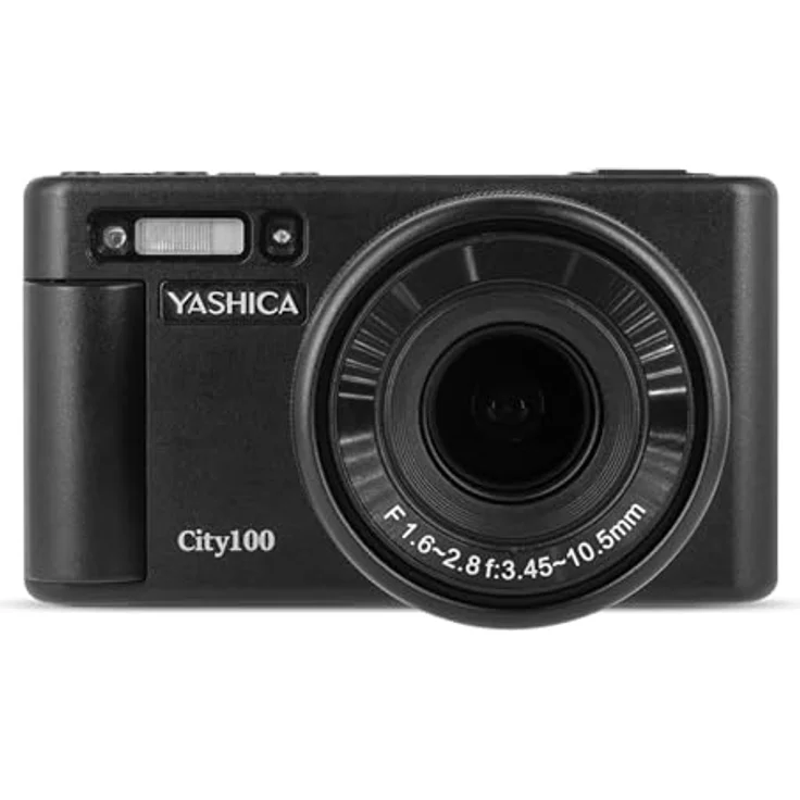Yashica Kyocera YASHICA City 100 Digitalkamera (Schwarz) mit 13 bis 72 MP Auflösung und 4K Videoaufnahme – Bild 1