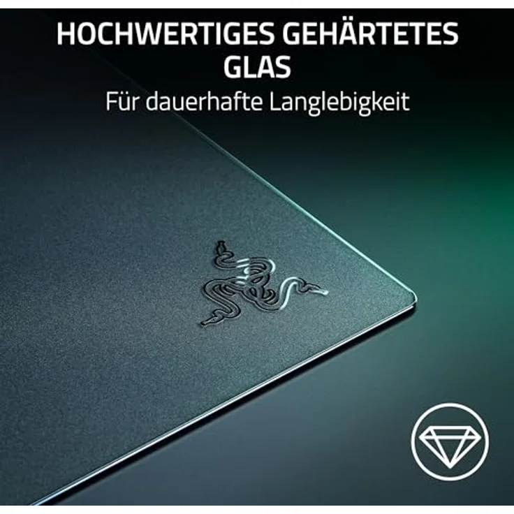 Razer Atlas Pro, Ultradünnes Premium-Gaming-Mauspad aus gehärtetem Glas, 1,9 mm flach, optimiert für optische Sensoren, 500 x 400 mm, schwarz – Bild 3