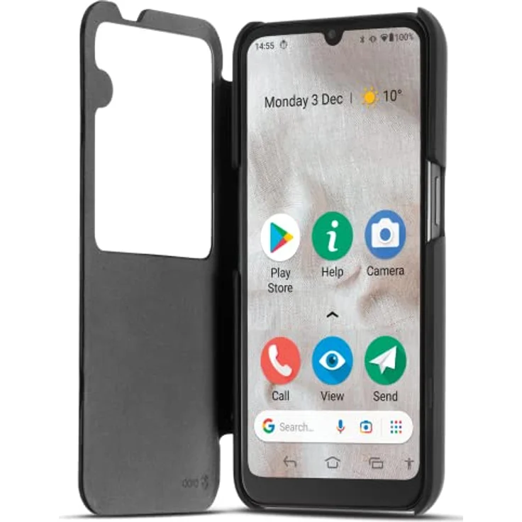 Doro Smart Cover 8100, Klapphülle für Doro 8100/8200/8220 mit intelligenter Bildschirmfunktion, schwarz – Bild 1