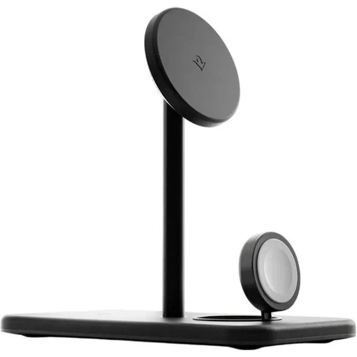 Twelve South Kabelloses Qi2 3-in-1 Ladegerät HiRise 3 Deluxe MagSafe-kompatibel, Schwarz - Ladeständer (15 W), Wireless Charger