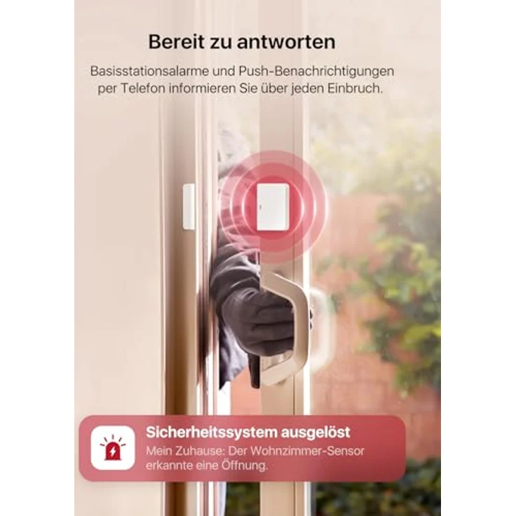 X-Sense Smart Türsensor SDS0A, mit austauschbarer Batterie, kompatibel mit Alexa, 500 m Reichweite, für Schiebetüren und Fenster – Bild 2