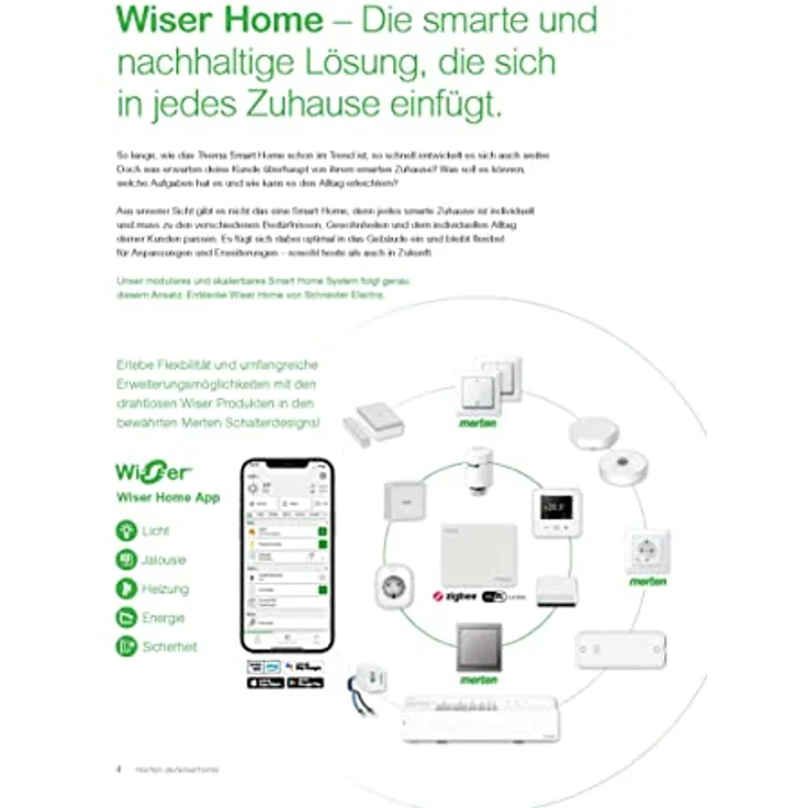 Merten Smart Home Raumthermostat mit Display ,kompatibel mit Amazon Alexa und Google Home, App Funktion ,einfache Installation und Energie sparen – Bild 4