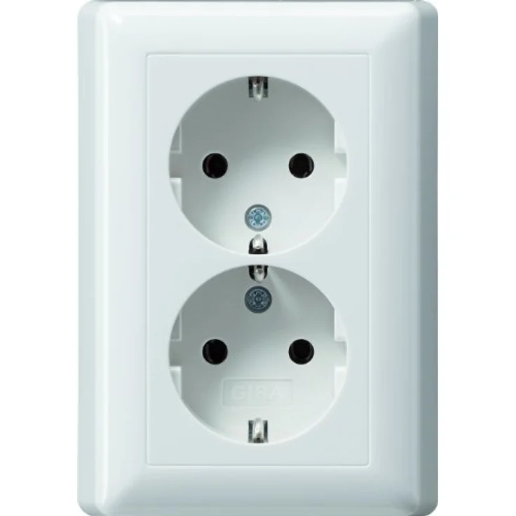 Gira 078003 Doppel Schuko Steckdose Standard 55, reinweiß – Bild 2