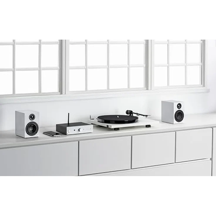 Pro-Ject Stereo Set E Phono, HiFi Einsteiger Set mit Plattenspieler, Verstärker, 2-Wege-Lautsprechern und Kabel, schwarz – Bild 2