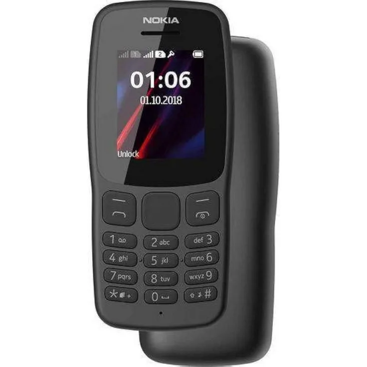 Nokia 106 (2019) Dual SIM Schwarz Seniorhandy für Schul Kinder Seniorenhandy