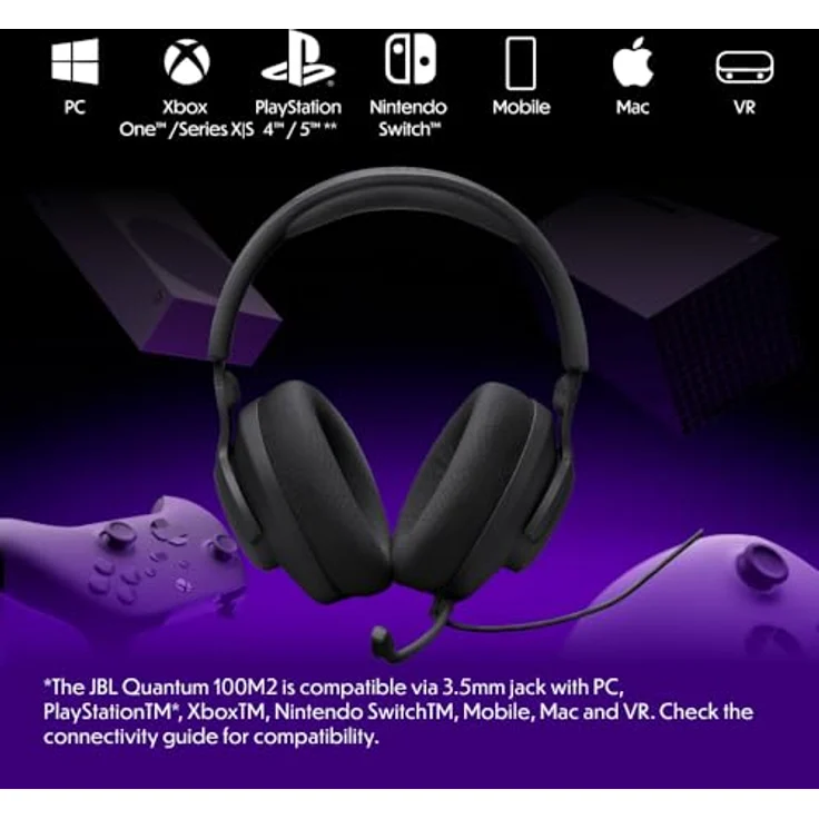 JBL Quantum 100M2 Gaming Headset mit JBL QuantumSOUND Signature, Schwarz – Bild 3