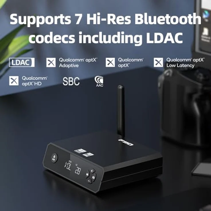 FiiO BR13 Hi-Res Bluetooth-Empfänger, Qualcomm QCC5125, 7 Codecs, Bluetooth/USB/SPDIF, parametrischer EQ, schwarze Variante – Bild 4