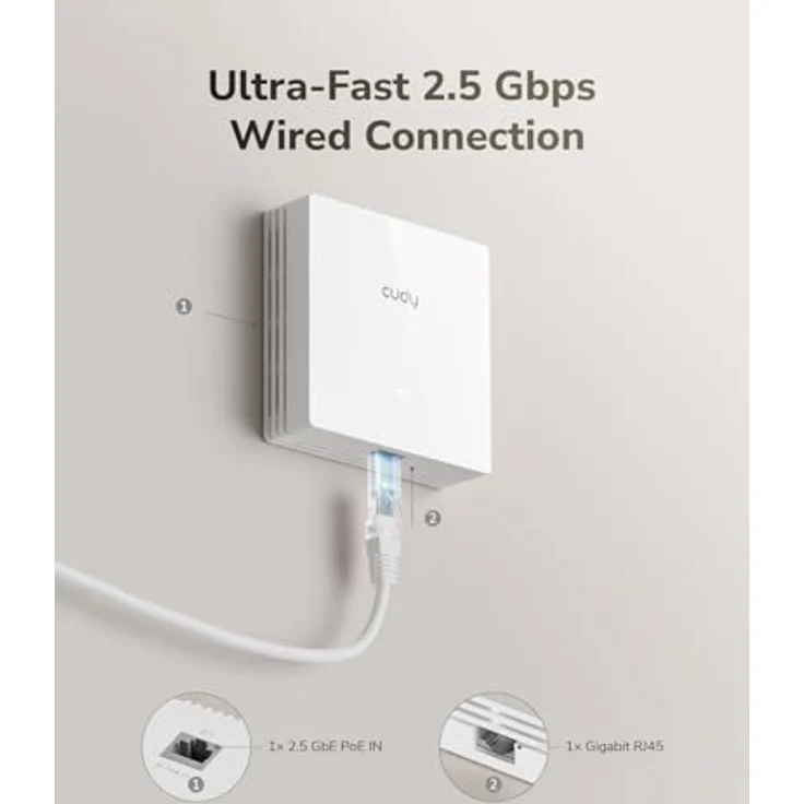 Cudy AX3000 Gigabit Wall-Plate Wi-Fi 6 Access Point, schneller Access Point für stabiles WLAN in Wandmontage – Bild 5