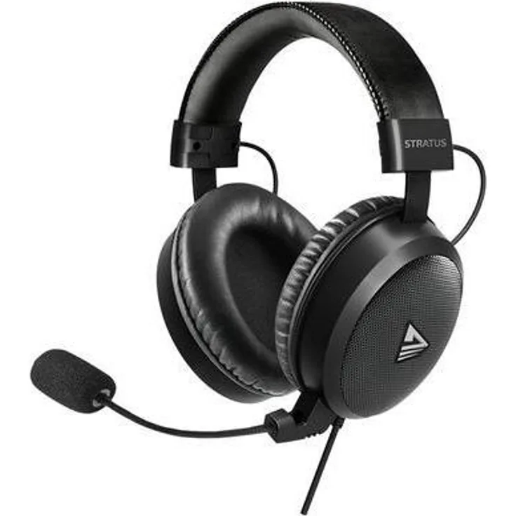 Savio STRATUS, kabelgebundene On Ear Kopfhörer mit 40 mm Treiber, 20 Hz - 20 kHz Frequenzbereich, abnehmbarem Mikrofon, schwarz