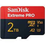 SanDisk Extreme PRO microSDXC UHS-I Speicherkarte 2TB + SD Adapter & RescuePRO Deluxe (5K, 4K UHD, A2, Class 10, U3, V30)