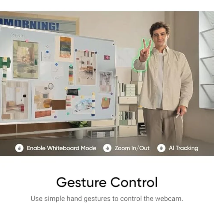 Insta360 Link 2, PTZ 4K Webcam mit 1/2 Zoll Sensor, AI-Tracking, Gestensteuerung, HDR, Mikrofon mit Geräuschunterdrückung für Laptop und Live-Streaming – Bild 4
