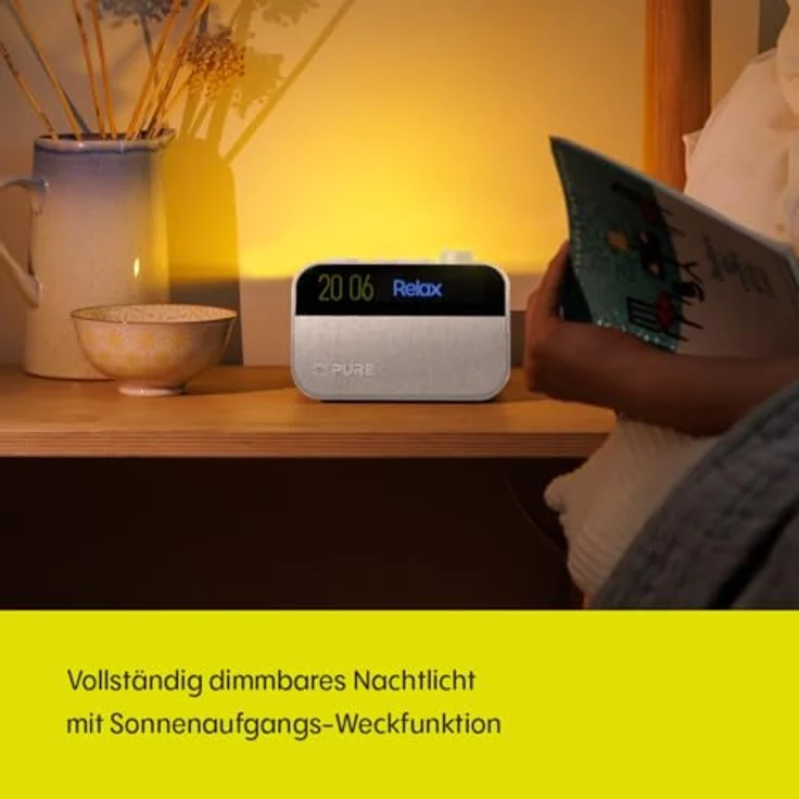 Pure Moment Charge – Radiowecker mit Wireless-Ladepad, DAB+/FM, Bluetooth, natürlichen Klängen, White Noise & Wake-up Light, Cotton Weiß – Bild 3