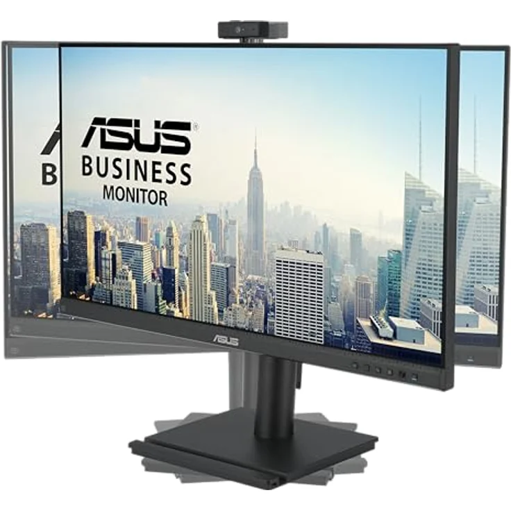 ASUS BE249QFK Videokonferenzmonitor 24 Zoll, Full HD, IPS, 100Hz, Rahmenlos, mit Full HD-Webcam, Mikrofonanordnung, Stereolautsprecher, höhenverstellbar, ergonomisches Design, HDMI – Bild 4
