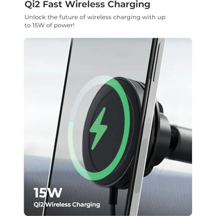 iOttie Velox Mini Qi2, Smartphone Halterung mit 15W kabellosem Laden, Schwarz – Bild 2