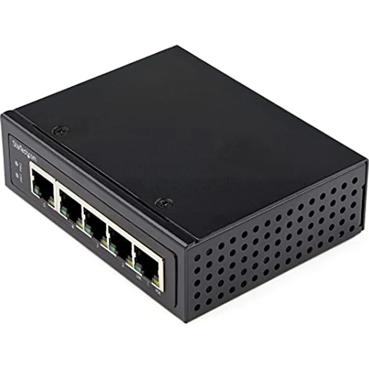 StarTech.com Industrial 5 Port Gigabit PoE Switch - 30W - Power Over Ethernet Switch - GbE PoE+ Unmanaged Switch - Rugged High Power Gigabit Network Switch IP-30/ -40°C bis 75°C (IESC1G50UP) - Schwarz