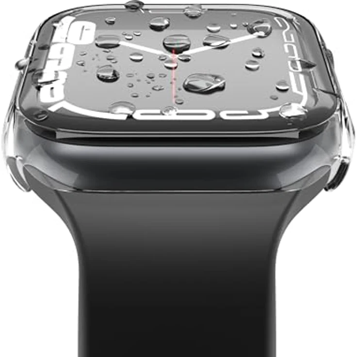 VONMÄHLEN Thin Case - Schutzhülle für Apple Watch Serie 8 + 9, 45mm, Transparent, Rundumschutz mit Anti-Gilb-Schutz für originalen Look – Bild 4