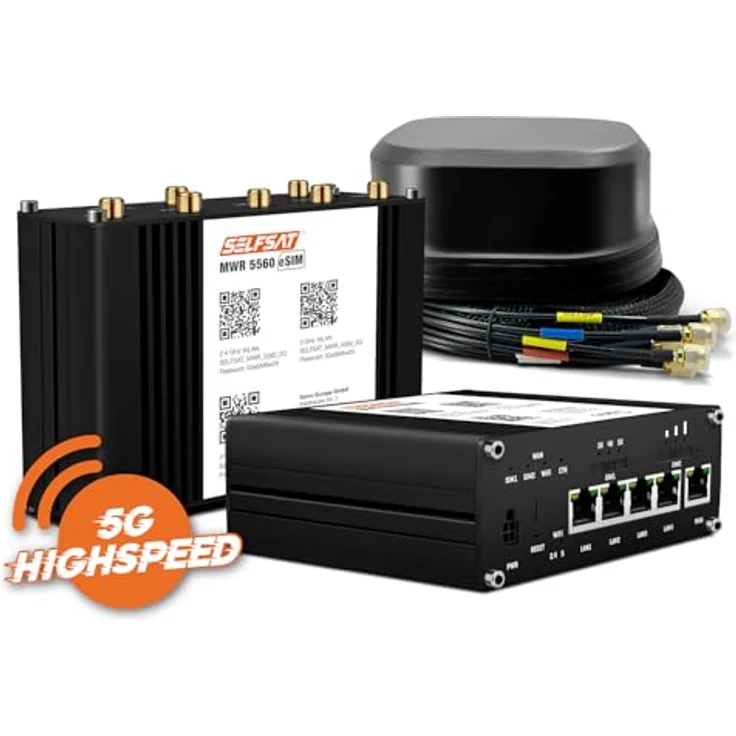 Selfsat MWR 5560, 5G WLAN Router mit eSIM und SATCO Antenne für Wohnmobile, Schwarz – Bild 2