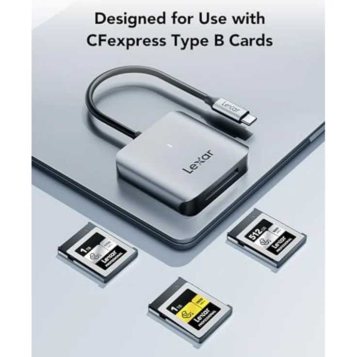 Lexar RW510 CFexpress Typ B Kartenleser, bis zu 10 Gbps, USB 3.2 Gen 2, integriertes USB-Typ-C-Kabel – Bild 4