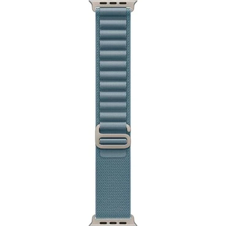 Apple Watch Band Alpine Loop, 49 mm, hellblau, klein, aus 43 % recycelten Materialien, mit korrosionsbeständigem Titan-G-Haken – Bild 1