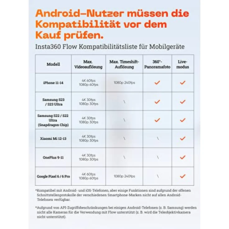 Insta360 Flow Creator-Kit - Smartphone-Gimbal m. KI-Tracking, Smartphone-Gimbal, 3-Achsen-Stabilisierung, Integrierter Selfie-Stick & Stativ, Tragbar, Zusammenklappbar, Beleuchtungszubehör, Schneeweiß – Bild 5