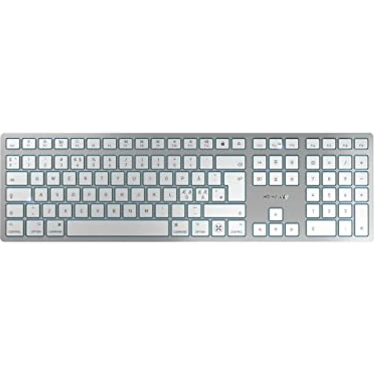 Cherry KW 9100 SLIM FOR MAC - Verkabelt & Kabellos - USB + Bluetooth - QWERTY - Silber – Bild 2