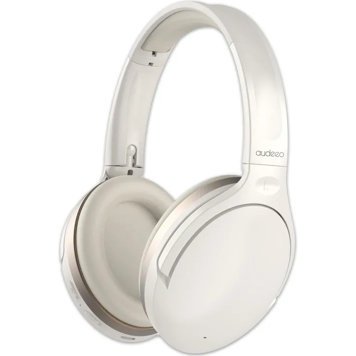 No Name Audeeo Serene Hush Pro, kabellose Kopfhörer mit Hybrid Active Noise Cancellation, 55h Akkulaufzeit, Bluetooth 5.3, cremeweiß