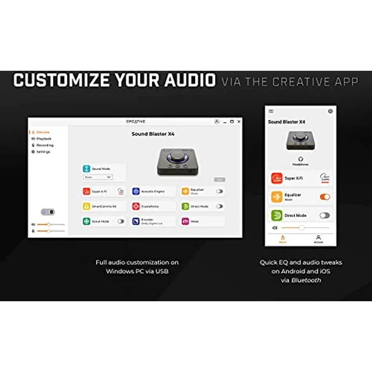 Creative SoundBlaster X4 USB-Soundkarte 7.1, PC-Mac mit Super X-Fi Holografie – Bild 6
