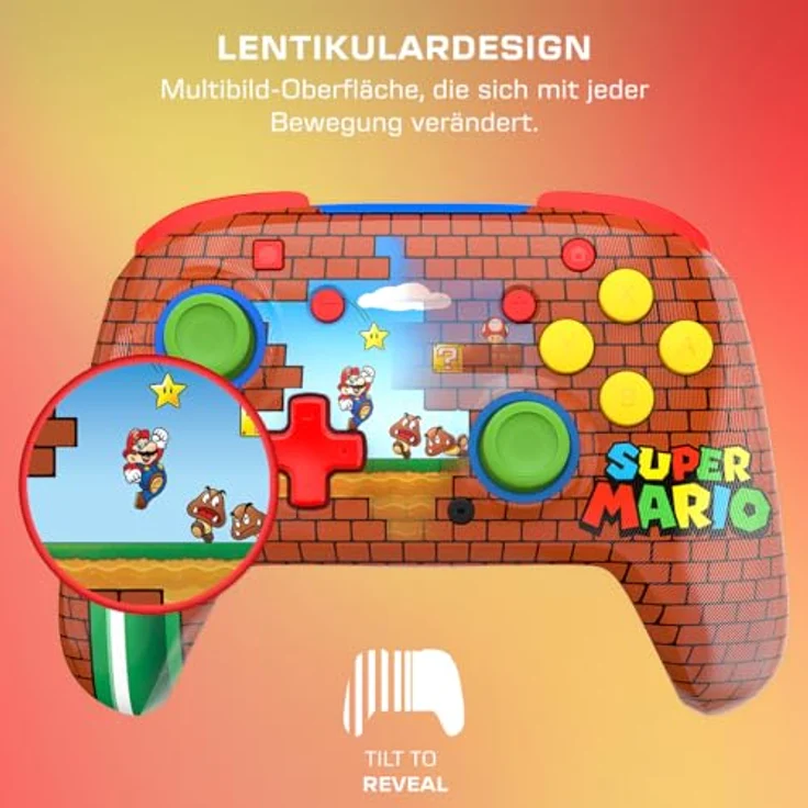 Turtle Beach Rematch Wireless Controller: Mario Bricks Reveal - Offiziell lizenziert für Nintendo Switch 2 und 1, mit lentikulärem Super Mario-Design, bewegungssteuerung und 40 Stunden Akkulaufzeit – Bild 3