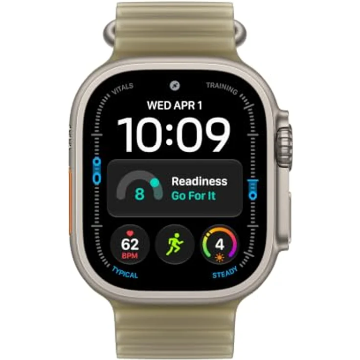 Apple Watch Ocean Armband 49mm, Halbtransparentes Seegrasgrün, extrem dehnbar und korrosionsbeständige Titan-Schließe – Bild 3