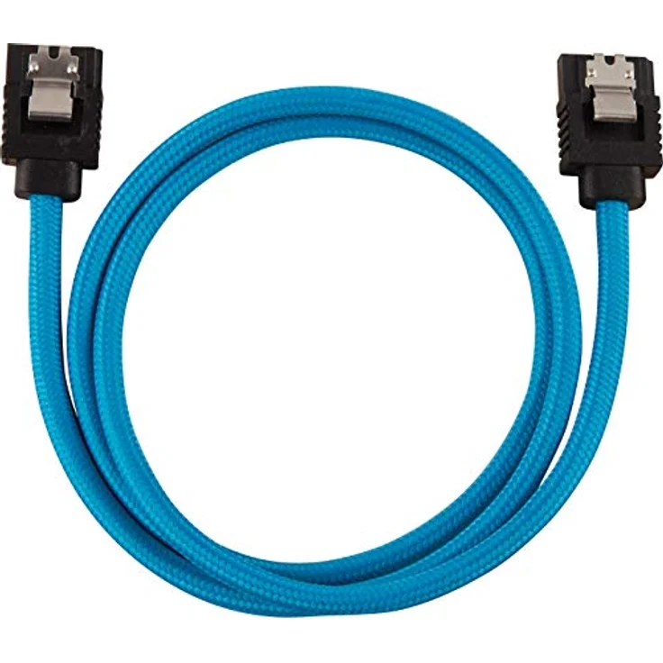 CORSAIR Premium Sleeved - SATA-Kabel - Serial ATA 150/300/600 - SATA (M) gerade, verriegelt bis SATA (M) gerade, verriegelt - 60cm - Blau (Packung mit 2) (CC-8900255) – Bild 3