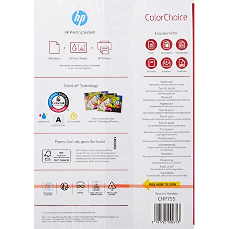 HP ColorChoice, CHP755, Digitaldruckpapier, 200g-m², A4, Paket zu 250 Blatt – Bild 2