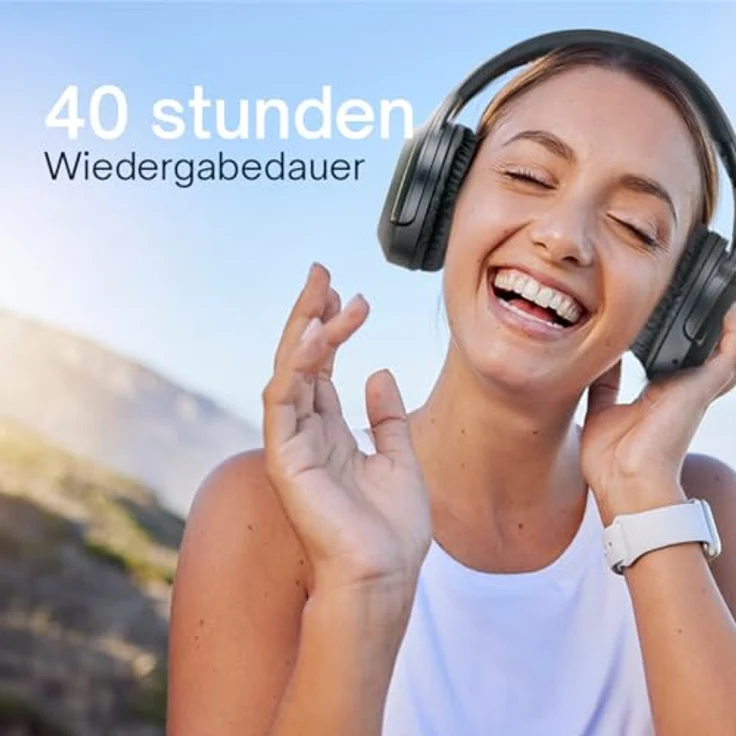 Grundig Bluetooth Over Ear Kopfhörer, 40 Stunden Spielzeit, inkl. 3,5mm Audiokabel und USB-C Ladekabel, Faltbar mit Mikrofon – Bild 5