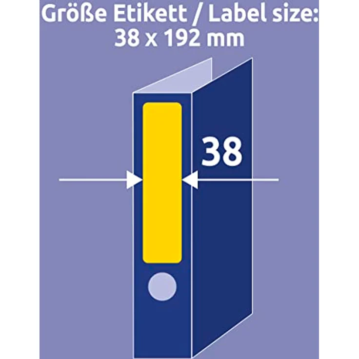 Avery Zweckform Aktenordner Avery Zweckform Farbige Ordneretiketten, gelb, 20 Blatt – Bild 4