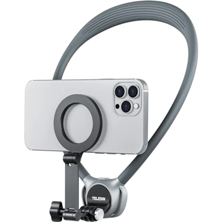 TELESIN Hals-Halterungs-Kombi-Set, magnetische Handyhalterung für iPhone & Android, 2-in-1 Brustgurt, freihändiger POV-Video-Handy-Ständer mit starke magnetische Adsorption und Rotationsfunktion – Bild 3