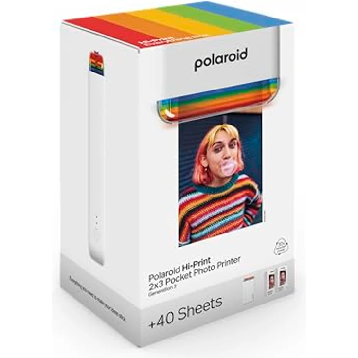 Polaroid Hi-Print+Paper Bundle, Bluetooth-Fotodrucker, 2nd Generation, Weiß – Bild 2