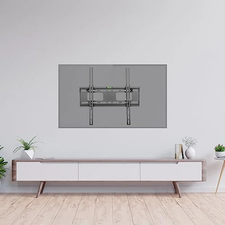 CAVO TV-Halterung neigbar, für Flach & Curved Fernseher & Monitor TV-Wandhalterung, 32-55 Zoll bis 50 kg, max. VESA 400x400 mm, pulverbeschichtet – Bild 4