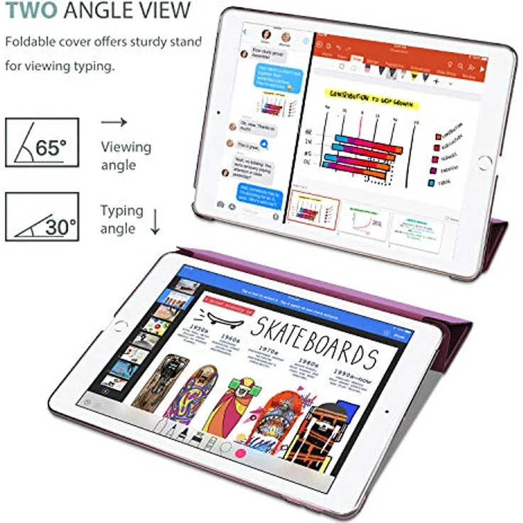ProCase Hülle für 10,5 Zoll iPad Air 3 (2019) / iPad Pro (2017), ultra dünne, transluzente Schutzhülle mit Auto Schlafen/Wachen-Funktion - Wine – Bild 5