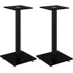 vidaXL Lautsprecher-Ständer 2 STK. Schwarz Hartglas 1 Säule