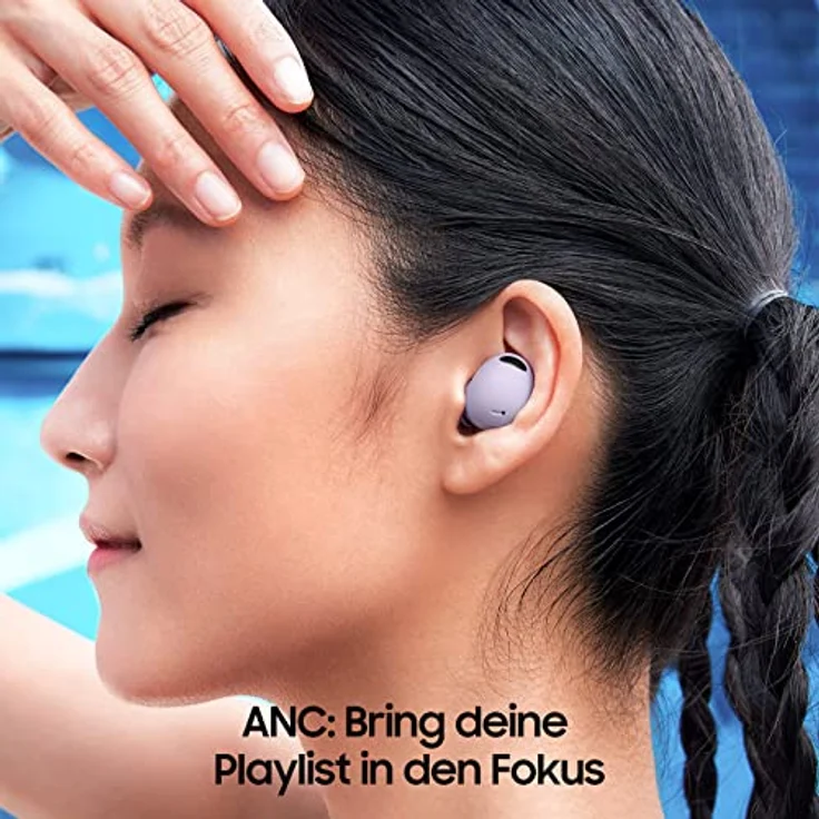 Samsung Galaxy Buds2 Pro kabellose Bluetooth-Kopfhörer, True Wireless, Geräuschunterdrückung, Lade-Etui, Klangqualität, Wasserabweisend, Bora Purple inkl. Nukin Clear Case[Exklusiv bei Amazon] – Bild 5