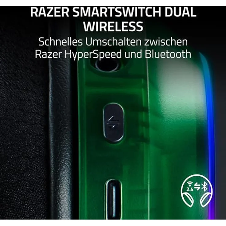 Razer Barracuda X Phantom Green Edition, Kabelloses Multi-Plattform Gaming Headset mit Triforce 40mm Treiber, Dual Wireless HyperSpeed und Bluetooth, 70 Stunden Akkulaufzeit, Phantom Green – Bild 2