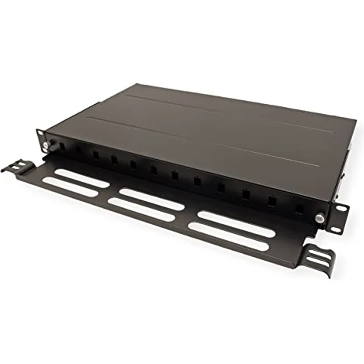 Roline 21.17.0350 LWL-Patchpanel 483mm (19"), ausziehbar, für bis zu 12 SC-Simplex oder LC-Duplex Kupplungen, Stahlblech schwarz – Bild 5
