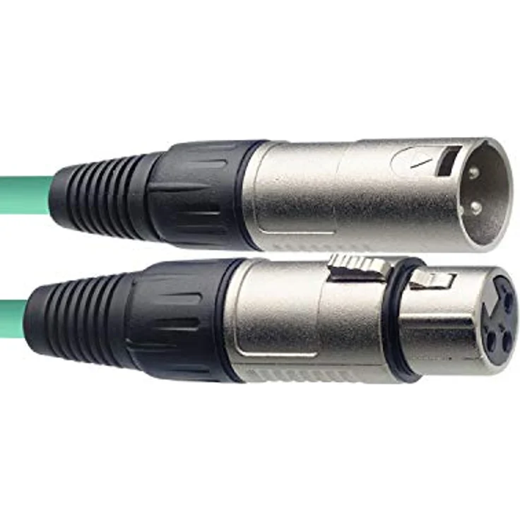 Stagg 10 m Hochwertiges XLR auf XLR-Stecker Mikrofon Kabel grün – Bild 2