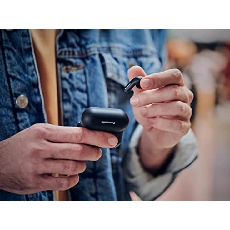 Panasonic RZ-B310WDE-K Kabellose Ohrhörer mit Noise Cancelling, 5.3 Bluetooth, bequemer In-Ear-Kopfhörer, Kopfhörer mit eingebautem Mikrofon, XBS, bis zu 16 Stunden Wiedergabe mit Ladebox, Schwarz – Bild 5
