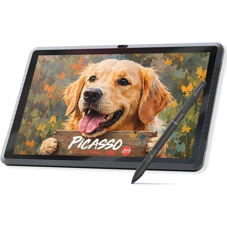PicassoTab Z13 Standalone Zeichentablet 13,3" mit 8192 Druckstufen, akku‑freiem Stift und Android, inkl. Profi-Zeichen-Apps und Tutorials